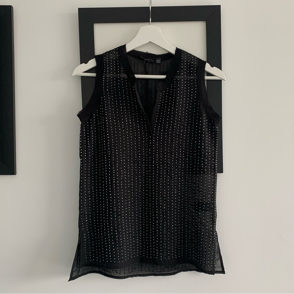 Black Sleeveless Top with Studded Detail